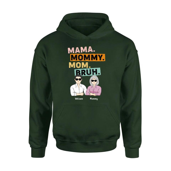 Custom Personalized Mama Shirt - Upto 4 Children - Mother's Day Gift Idea From Sons - Mama Mommy Mom Bruh