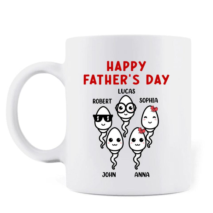 Custom Personalized Step Father Coffee Mug - Father's Day Gift For Step Father - Even Though I'm Not From Your Sack I Know You've Still Got My Back