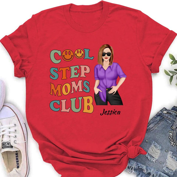 Custom Personalized Mom T-Shirt -  Gift Idea For Mother's Day - Cool Step Moms Club