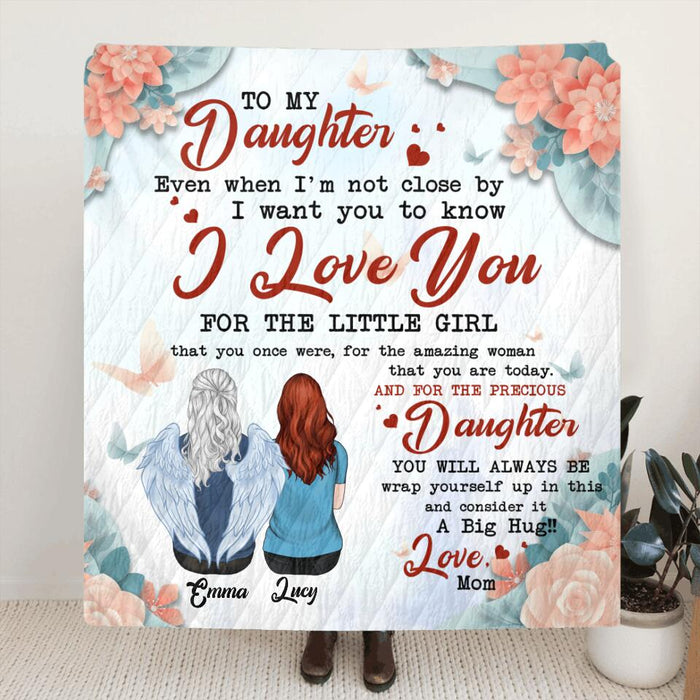 Custom Personalized Daughter Quilt/Fleece Blanket - Upto 5 People - Mother's Day Gift For Mom/Daughter - To My Daughter