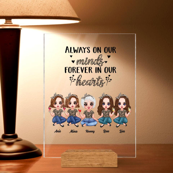 Custom Personalized Leopard Mother Acrylic Plaque - Upto 4 Daughters - Gift Idea For Mother's Day - Always On Our Minds Forever In Our Hearts