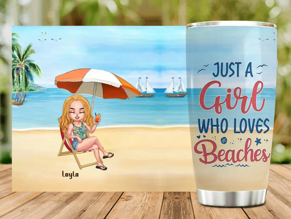 Custom Personalized Besties Tumbler - Upto 4 People - Gift Idea For Besties/Friends - Just A Girl Who Loves Beaches