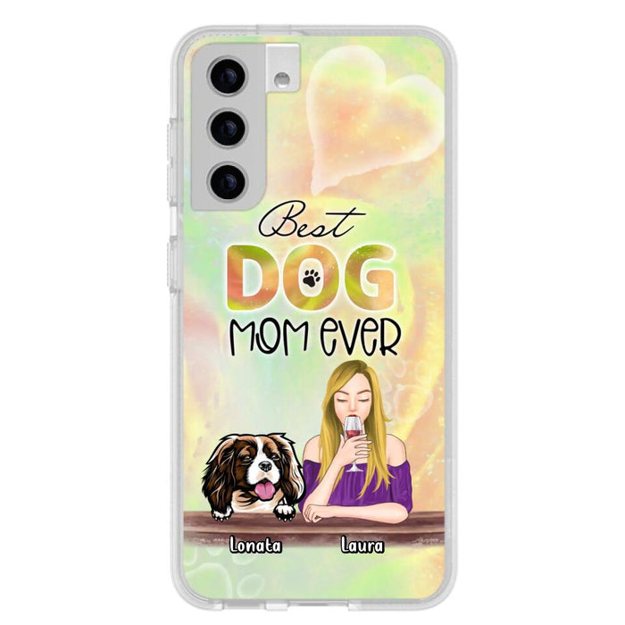 Custom Personalized Pet Mom Phone Case - Gift Idea For Dog/Cat Lovers/Pet Mom - Upto 4 Dogs/Cats - Best Dog Mom Ever - Case For iPhone/Samsung