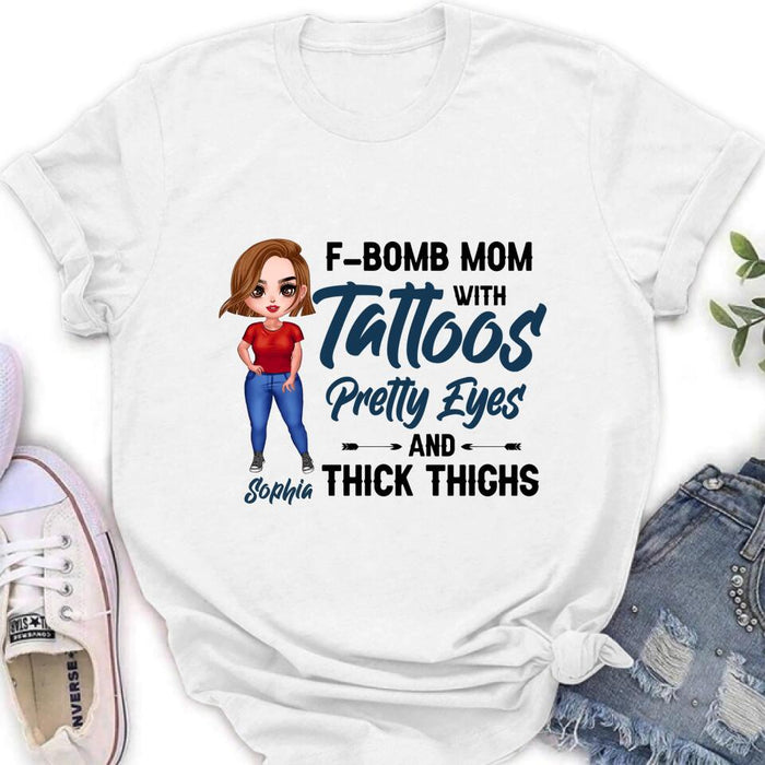 Custom Personalized F-Bomb Mom Unisex T-shirt/ Hoodie/ Sweatshirt - Gift for Mother's Day - F-Bomb Mom With Tattoos