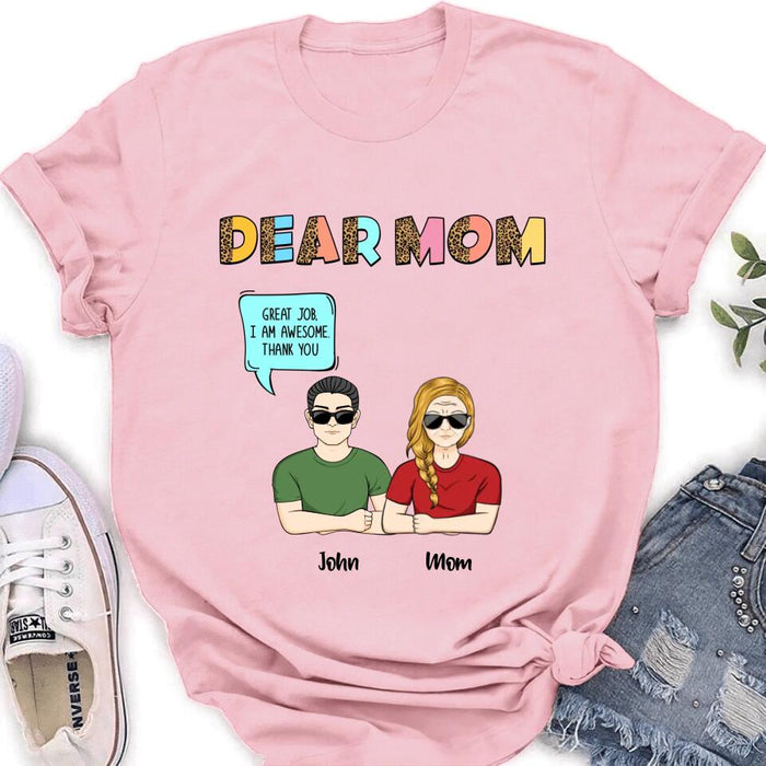 Custom Personalized Dear Mom T-Shirt/ Long Sleeve/ Sweatshirt/ Hoodie - Upto 5 People - Gift Idea For Mother's Day