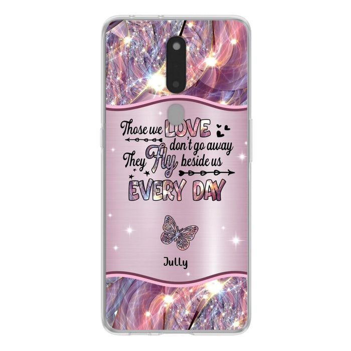 Custom Personalized Memorial Butterfly Phone Case - Memorial Gift Idea - Upto 6 Butterflies - Those we Love Don't Go Away They Fly Beside Us Every Day - Case For Xiaomi/ Oppo/ Huawei