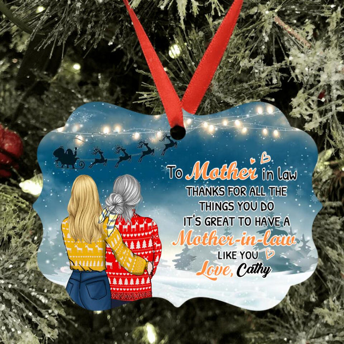 Custom Personalized Mother-in-law Ornament - Christmas Gift For Mother-in-law - Thanks For All The Things You Do