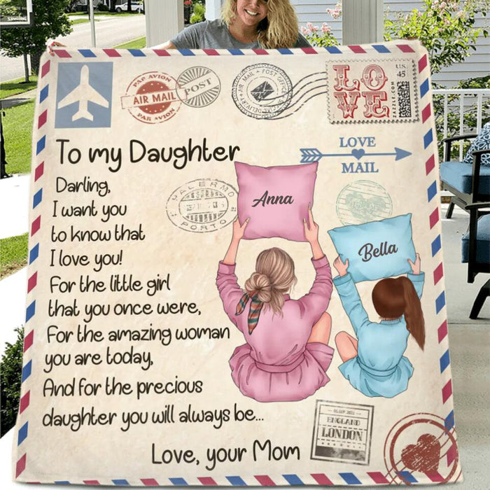 Custom Personalized To My Daughter Single Layer Fleece/ Quilt Blanket - Best Gift Idea From Mom to Daughter/ Birthday Gift - Darling, I Want You To Know That I Love You