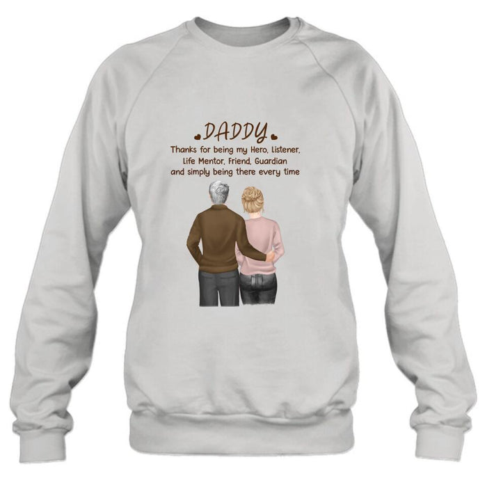 Custom Personalized Daddy Shirt- Gift Idea For Family - Thanks For Being My Hero