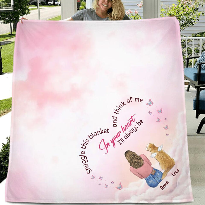 Custom Personalized Memorial Pet Single Layer Fleece/Quilt Blanket - Memorial Gift Idea for Dog/Cat Owners/Mother's Day - Snuggle This Blanket And Think Of Me