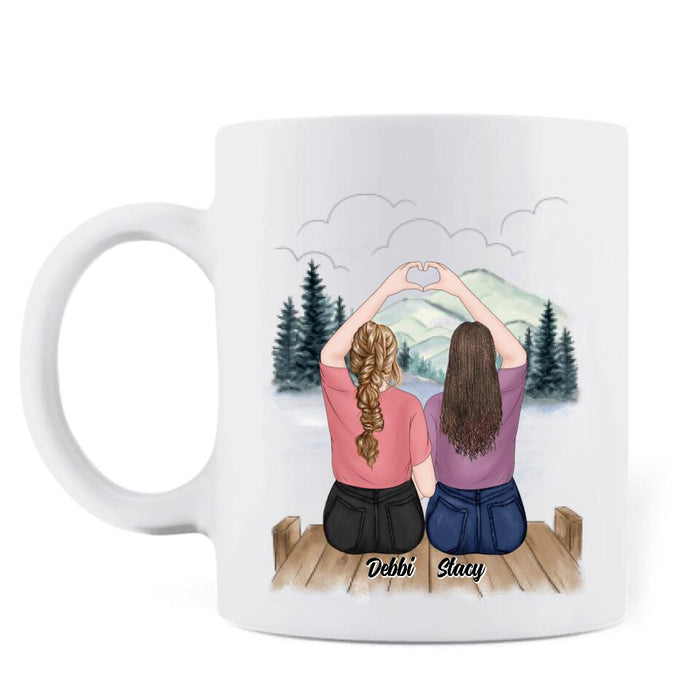 Custom Personalized Friend Coffee Mug - Best Gift For Friends - Sisters By Heart