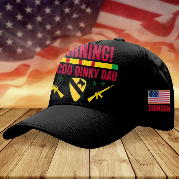 Custom Personalized Vietnam Veteran Cap - Gift For Veteran/ Birthday Gift - Warning Boocoo Dinky Dau