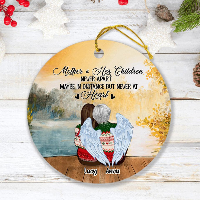 Custom Personalized Mother & Daughter Ornament - Mom And Upto 4 Daughters - The Love Between Mother & Her Children Is Forever