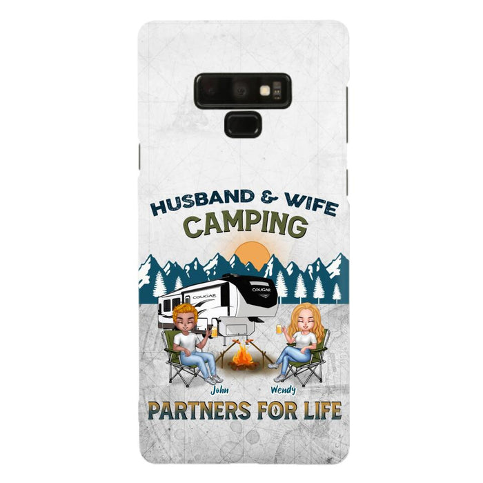 Custom Personalized Camping Friends/ Couple Phone Case For iPhone And Samsung - Upto 7 People - Gift Idea For Friends/ Camping Lover - Husband & Wife Camping Partners For Life