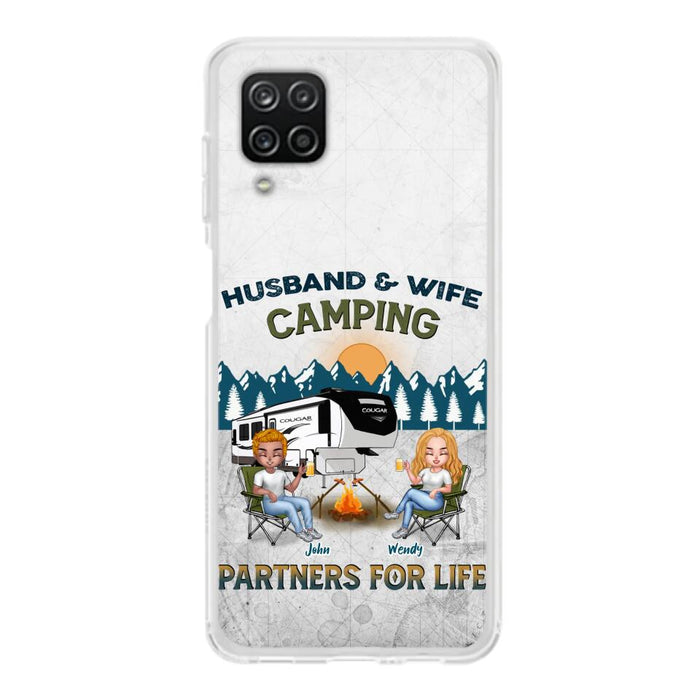 Custom Personalized Camping Friends/ Couple Phone Case For iPhone And Samsung - Upto 7 People - Gift Idea For Friends/ Camping Lover - Husband & Wife Camping Partners For Life