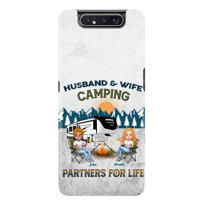 Custom Personalized Camping Friends/ Couple Phone Case For iPhone And Samsung - Upto 7 People - Gift Idea For Friends/ Camping Lover - Husband & Wife Camping Partners For Life