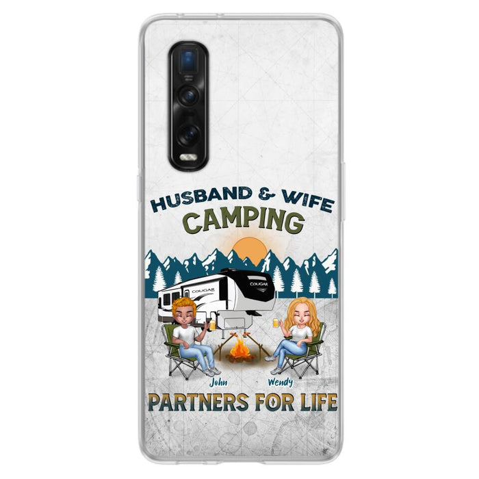 Custom Personalized Camping Friends/ Couple Phone Case For Xiaomi/ Oppo/ Huawei - Upto 7 People - Gift Idea For Friends/ Camping Lover - Husband & Wife Camping Partners For Life