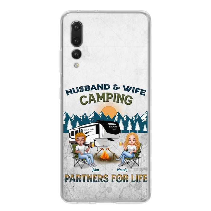 Custom Personalized Camping Friends/ Couple Phone Case For Xiaomi/ Oppo/ Huawei - Upto 7 People - Gift Idea For Friends/ Camping Lover - Husband & Wife Camping Partners For Life