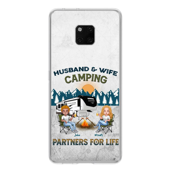 Custom Personalized Camping Friends/ Couple Phone Case For Xiaomi/ Oppo/ Huawei - Upto 7 People - Gift Idea For Friends/ Camping Lover - Husband & Wife Camping Partners For Life