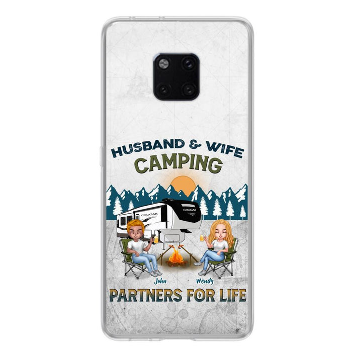 Custom Personalized Camping Friends/ Couple Phone Case For Xiaomi/ Oppo/ Huawei - Upto 7 People - Gift Idea For Friends/ Camping Lover - Husband & Wife Camping Partners For Life