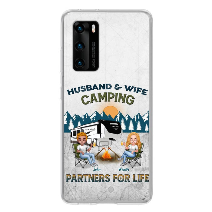 Custom Personalized Camping Friends/ Couple Phone Case For Xiaomi/ Oppo/ Huawei - Upto 7 People - Gift Idea For Friends/ Camping Lover - Husband & Wife Camping Partners For Life