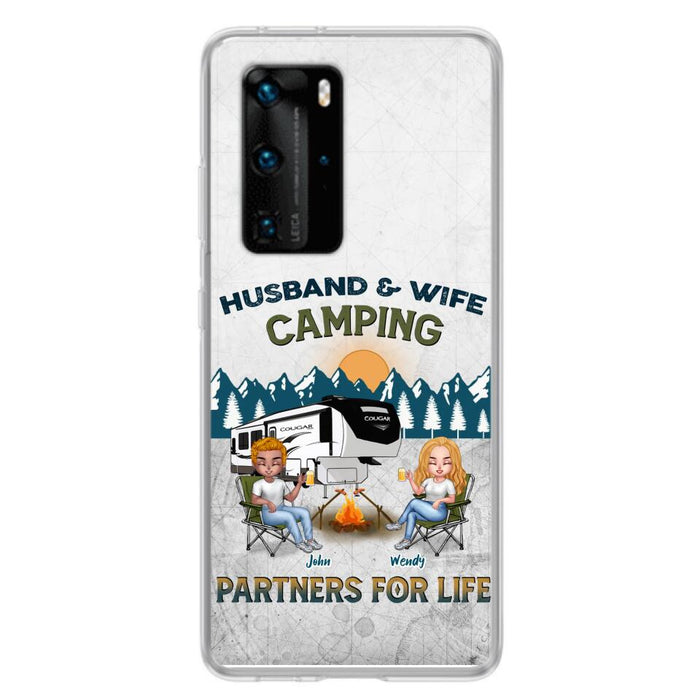 Custom Personalized Camping Friends/ Couple Phone Case For Xiaomi/ Oppo/ Huawei - Upto 7 People - Gift Idea For Friends/ Camping Lover - Husband & Wife Camping Partners For Life