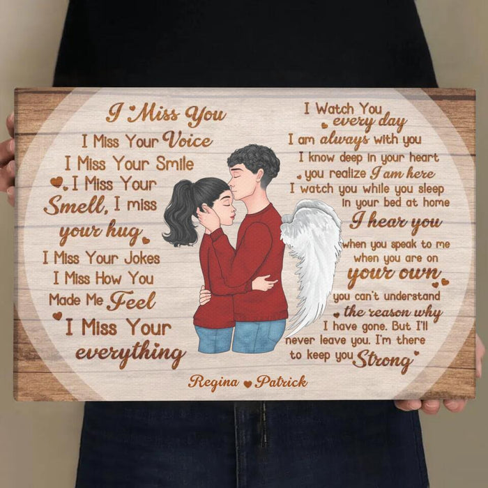 Custom Personalized Husband Memorial Canvas - Memorial Gift For Couple - I Miss Your Everything