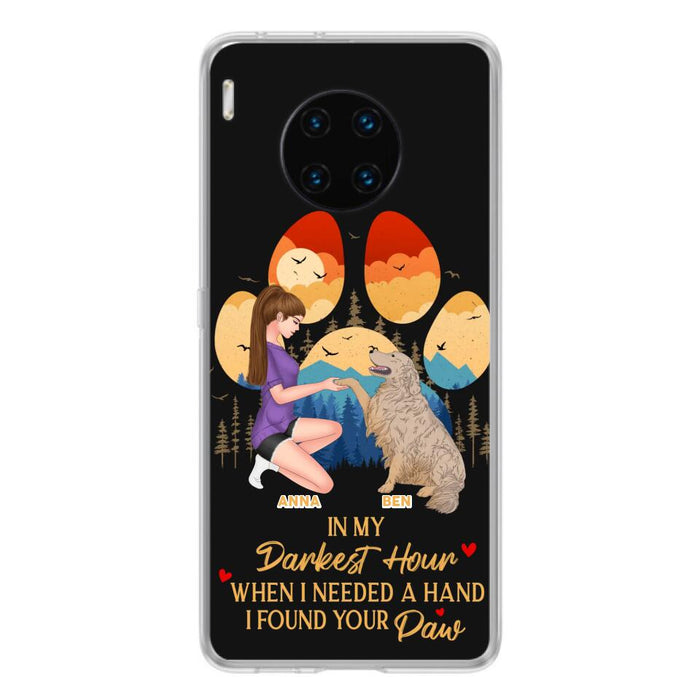 Custom Personalized Dog Mom Phone Case - Gift For Dog Mom/ Dog Lover/ Mother's Day Gift - In My Darkest Hour When I Needed A Hand I Found Your Paw - Case For Xiaomi/ Oppo/ Huawei