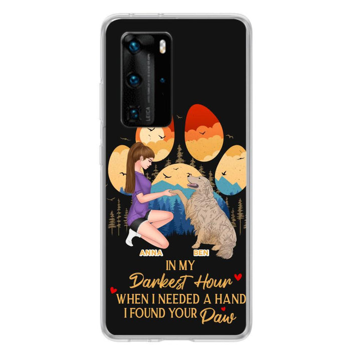 Custom Personalized Dog Mom Phone Case - Gift For Dog Mom/ Dog Lover/ Mother's Day Gift - In My Darkest Hour When I Needed A Hand I Found Your Paw - Case For Xiaomi/ Oppo/ Huawei