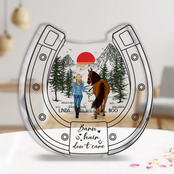 Custom Personalized Horse Girl Acrylic Plaque - Upto 6 Horses - Mother's Day Gift Idea Horse Lovers - Barn Hair Don't Care