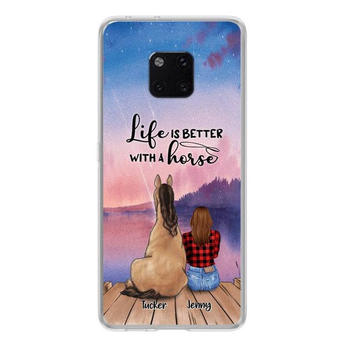 Personalized Horse/Dog Mom Phone Case For Huawei, Xiaomi and Oppo - Up to 2 Horses and 3 Dogs - Life is better with a horse - 9AGKN2