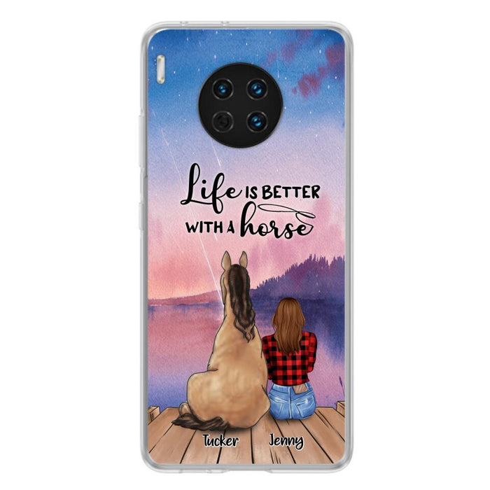 Personalized Horse/Dog Mom Phone Case For Huawei, Xiaomi and Oppo - Up to 2 Horses and 3 Dogs - Life is better with a horse - 9AGKN2