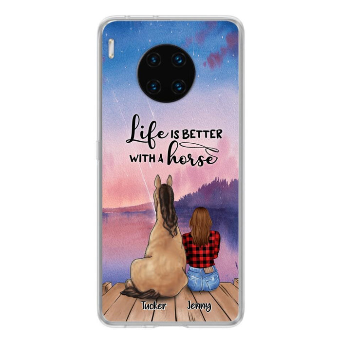 Personalized Horse/Dog Mom Phone Case For Huawei, Xiaomi and Oppo - Up to 2 Horses and 3 Dogs - Life is better with a horse - 9AGKN2