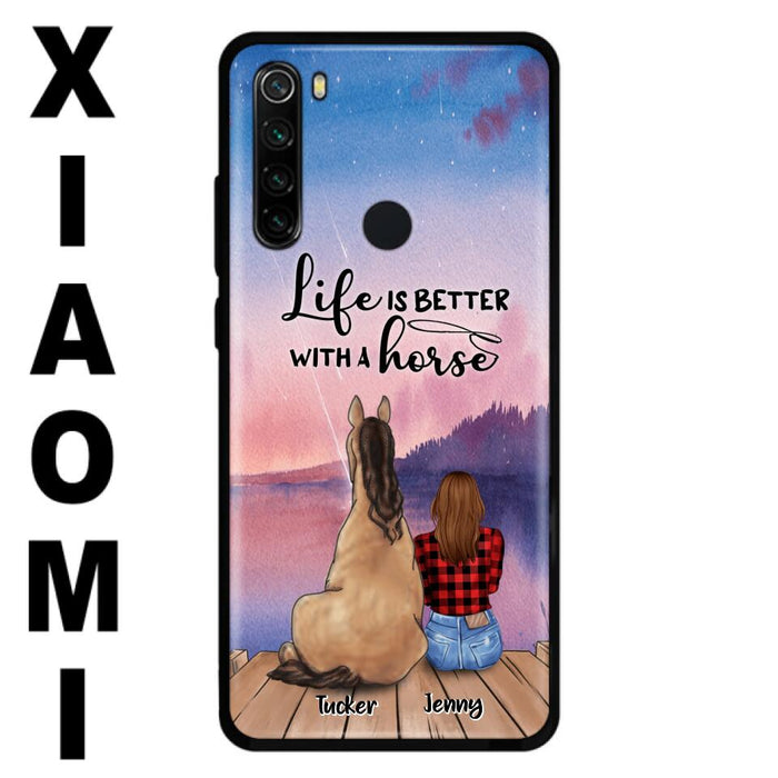 Personalized Horse/Dog Mom Phone Case For Huawei, Xiaomi and Oppo - Up to 2 Horses and 3 Dogs - Life is better with a horse - 9AGKN2