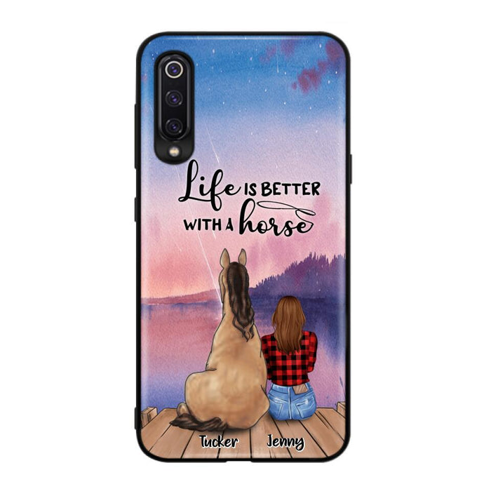 Personalized Horse/Dog Mom Phone Case For Huawei, Xiaomi and Oppo - Up to 2 Horses and 3 Dogs - Life is better with a horse - 9AGKN2