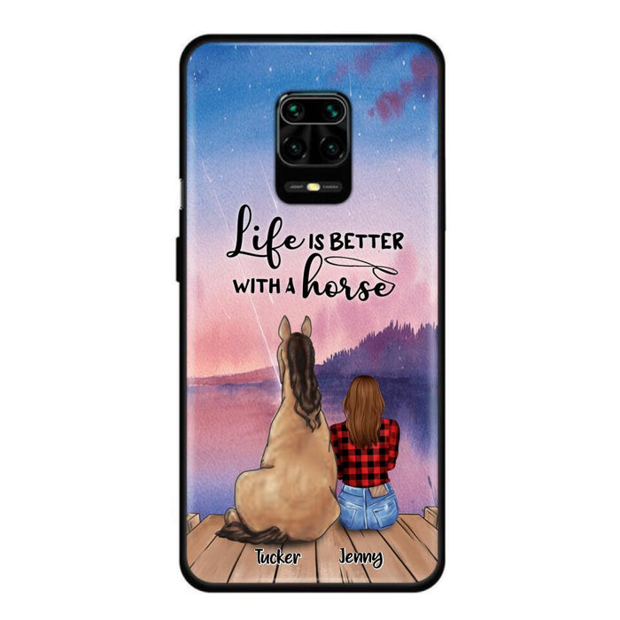 Personalized Horse/Dog Mom Phone Case For Huawei, Xiaomi and Oppo - Up to 2 Horses and 3 Dogs - Life is better with a horse - 9AGKN2