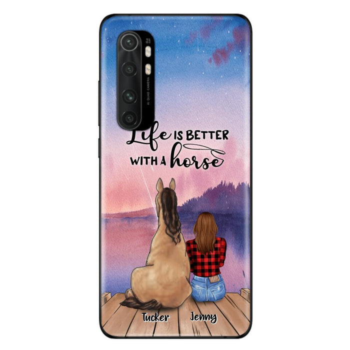 Personalized Horse/Dog Mom Phone Case For Huawei, Xiaomi and Oppo - Up to 2 Horses and 3 Dogs - Life is better with a horse - 9AGKN2