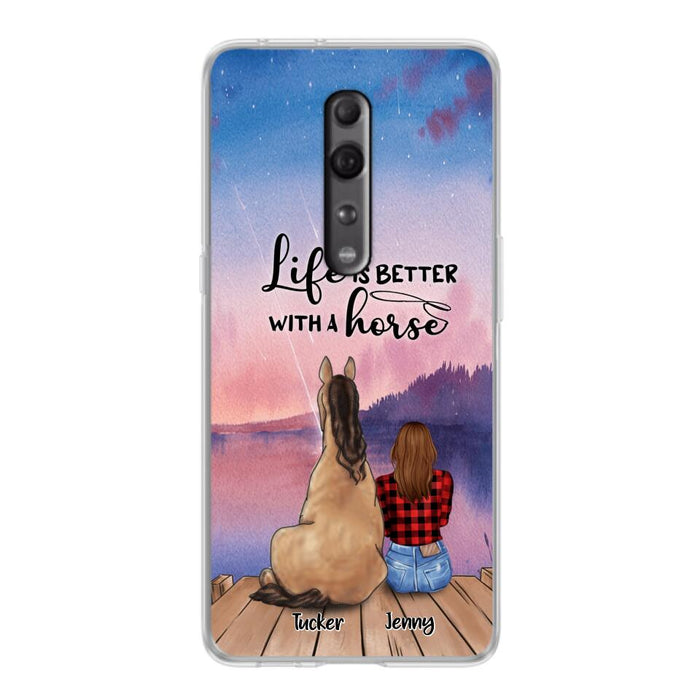 Personalized Horse/Dog Mom Phone Case For Huawei, Xiaomi and Oppo - Up to 2 Horses and 3 Dogs - Life is better with a horse - 9AGKN2