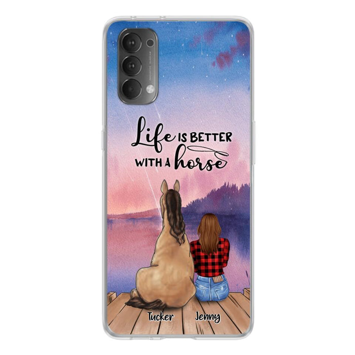 Personalized Horse/Dog Mom Phone Case For Huawei, Xiaomi and Oppo - Up to 2 Horses and 3 Dogs - Life is better with a horse - 9AGKN2