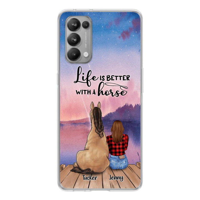 Personalized Horse/Dog Mom Phone Case For Huawei, Xiaomi and Oppo - Up to 2 Horses and 3 Dogs - Life is better with a horse - 9AGKN2