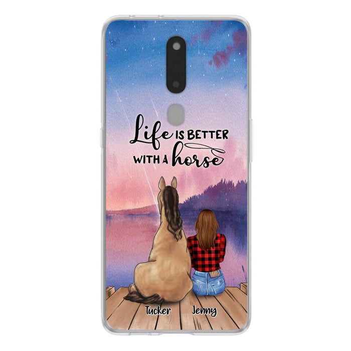 Personalized Horse/Dog Mom Phone Case For Huawei, Xiaomi and Oppo - Up to 2 Horses and 3 Dogs - Life is better with a horse - 9AGKN2