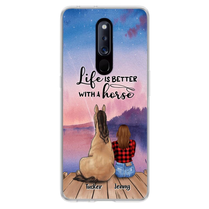 Personalized Horse/Dog Mom Phone Case For Huawei, Xiaomi and Oppo - Up to 2 Horses and 3 Dogs - Life is better with a horse - 9AGKN2