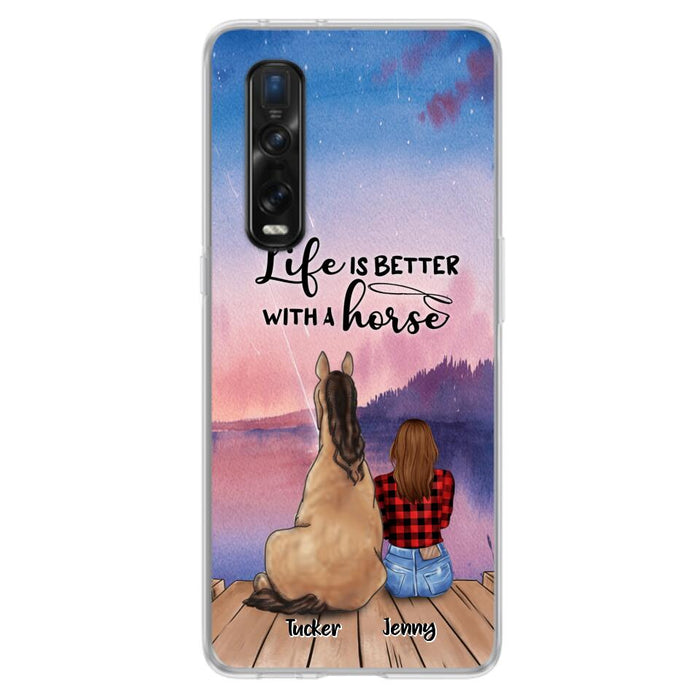 Personalized Horse/Dog Mom Phone Case For Huawei, Xiaomi and Oppo - Up to 2 Horses and 3 Dogs - Life is better with a horse - 9AGKN2