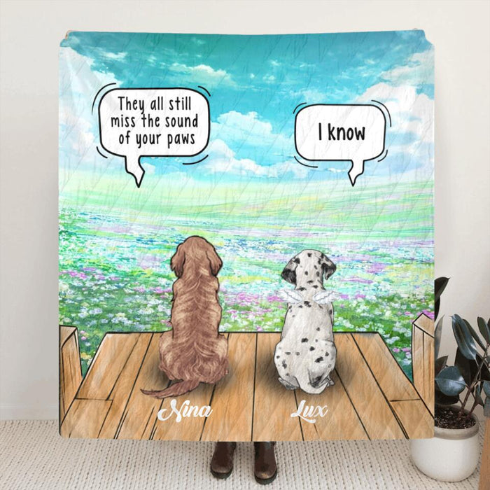 Custom Personalized Dog Quilt/Fleece Blanket - Up to 5 Dogs - Best Gift For Dog Lovers