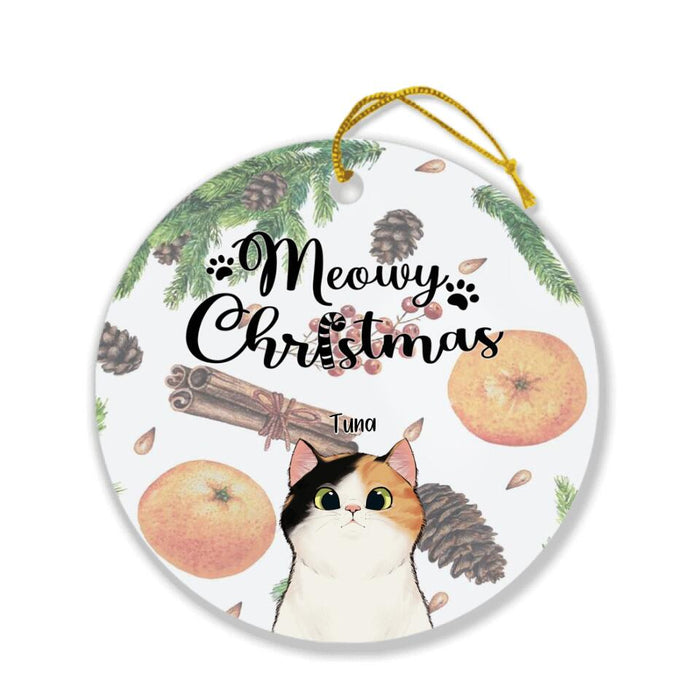 Personalized Christmas Cat Ornament - Best Gift Ideas For Christmas and Cat Lovers - Meowy Christmas - TW5J6V