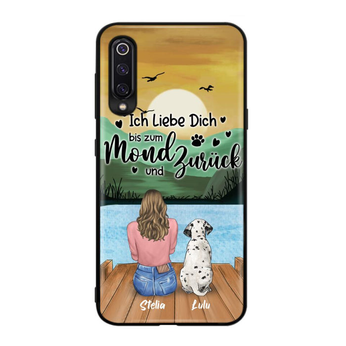 Custom Personalized Dog Mom Phone Case - Gifts For Dog Lover/ Mother's Day With Upto 5 Dogs - Ich Liebe Dich Bis Zum Mond Und Zurück - Case For Xiaomi/ Oppo/ Huawei