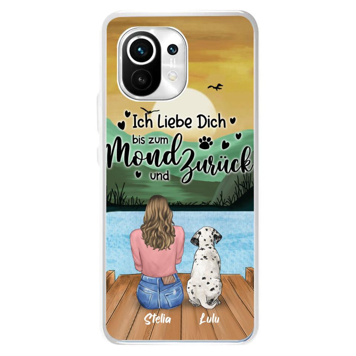 Custom Personalized Dog Mom Phone Case - Gifts For Dog Lover/ Mother's Day With Upto 5 Dogs - Ich Liebe Dich Bis Zum Mond Und Zurück - Case For Xiaomi/ Oppo/ Huawei