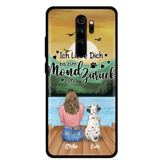 Custom Personalized Dog Mom Phone Case - Gifts For Dog Lover/ Mother's Day With Upto 5 Dogs - Ich Liebe Dich Bis Zum Mond Und Zurück - Case For Xiaomi/ Oppo/ Huawei