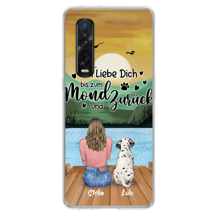 Custom Personalized Dog Mom Phone Case - Gifts For Dog Lover/ Mother's Day With Upto 5 Dogs - Ich Liebe Dich Bis Zum Mond Und Zurück - Case For Xiaomi/ Oppo/ Huawei