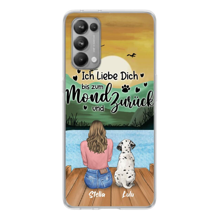 Custom Personalized Dog Mom Phone Case - Gifts For Dog Lover/ Mother's Day With Upto 5 Dogs - Ich Liebe Dich Bis Zum Mond Und Zurück - Case For Xiaomi/ Oppo/ Huawei